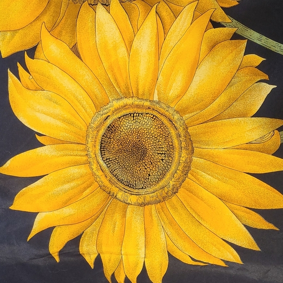 Guy Laroche Paris silk scarf sunflowers - Picture 8 of 12